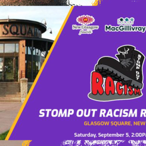 Teens Now Talk presents Stomp Out Racism Rally in New Glasgow Sept 5, 2020 2-3:30 Glasgow Square.