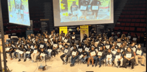 125 students on stage